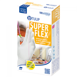 Tulip Super Flex Guanti Monouso In Vinile Elasticizzato Misura XL 9-9,5 100 pz