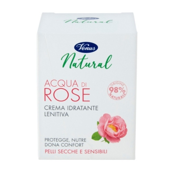 Crema Idratante Lenitiva Venus Natural Acqua di Rose 50 ml