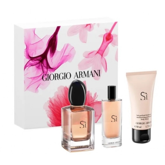 Giorgio Armani Sì Eau De Parfum 50 ml + 15 ml + Latte Corpo 50 ml Cofanetto