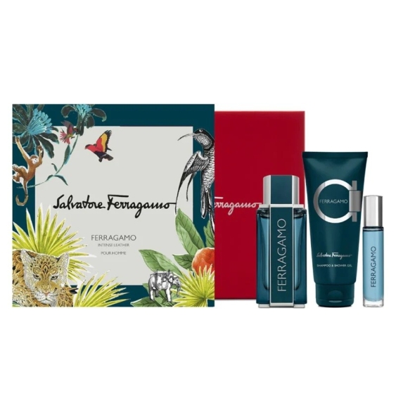 Salvatore Ferragamo Intense Leather 100 ml + 10 ml + Shower Gel Cofanetto