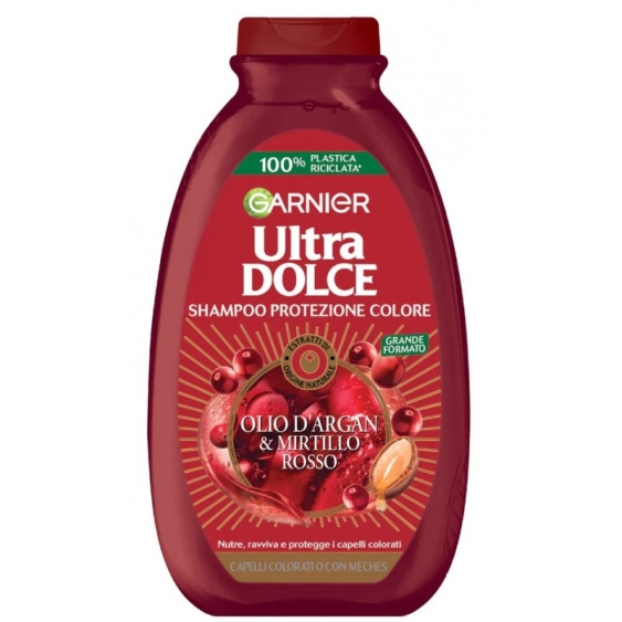 Garnier Ultra Dolce Shampoo Protezione Colore Olio Di Argan E Mirtillo Rosso 400 ml
