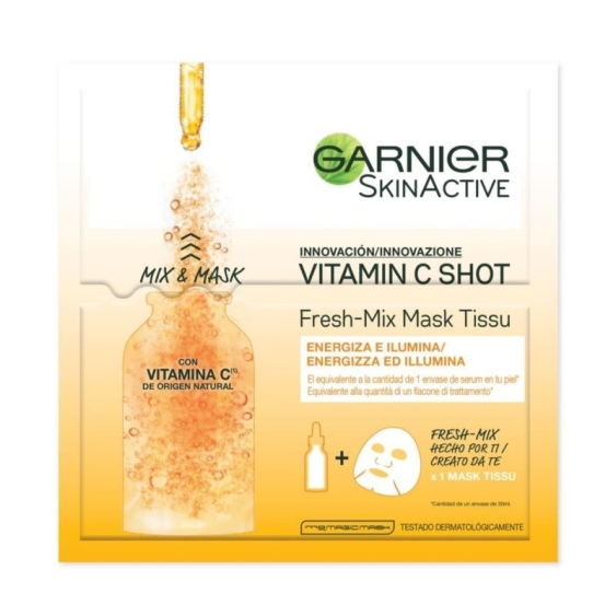 Garnier SkinActive Vitamin C Shot Maschera In Tessuto Alla Vitamina C