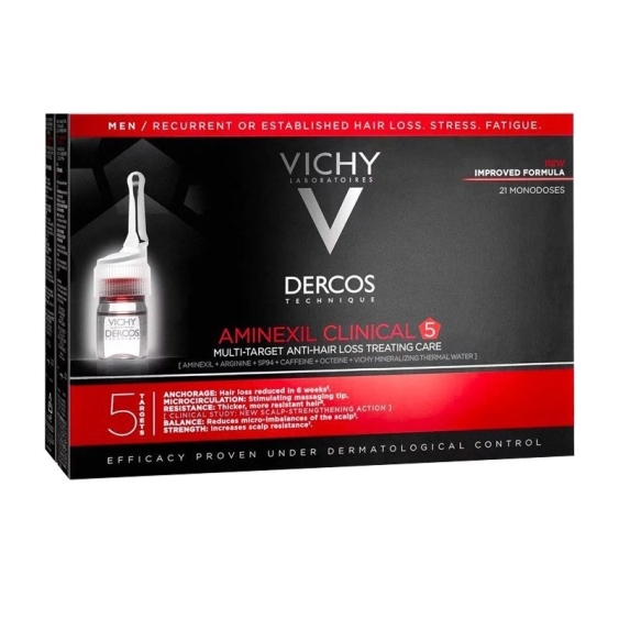 Vichy Dercos Aminexil Intensive 5 Trattamento In Fiale Anticaduta Uomo 42 pz