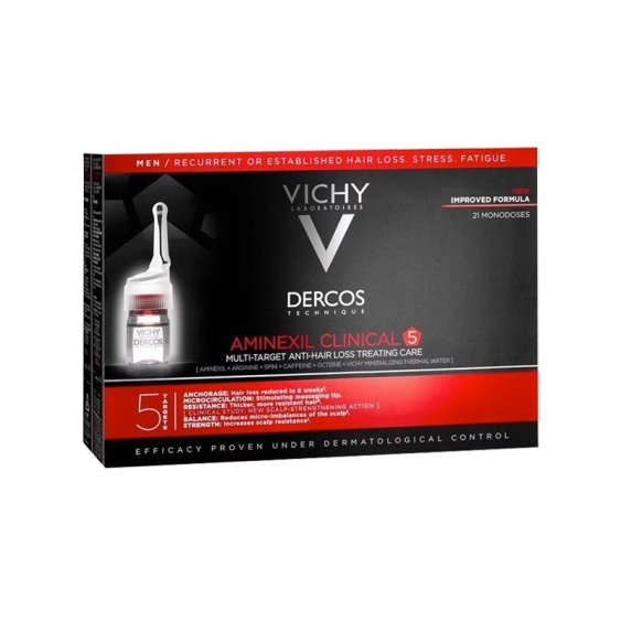 Vichy Dercos Aminexil Intensive 5 Trattamento In Fiale Anticaduta Uomo 21 pz