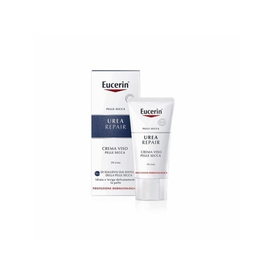 Eucerin UreaRepair Crema Viso Levigante Per Pelle Secca Con 5% Di Urea 50 ml