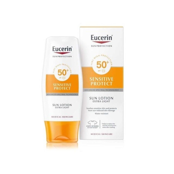Eucerin Sensitive Protect Sun Lotion Extra Light SPF50+ Latte Solare Corpo Texture Leggera 150 ml