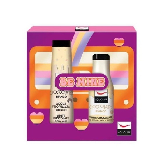 Aquolina Be Mine Cioccolato Bianco Acqua Profumata Corpo 150 ml + Bagno Doccia 125 ml Cofanetto