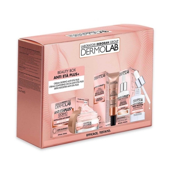Dermolab Beauty Box Anti Età Plus+ Crema Giorno + Contorno Occhi E Labbra + Siero Booster Rigenerante