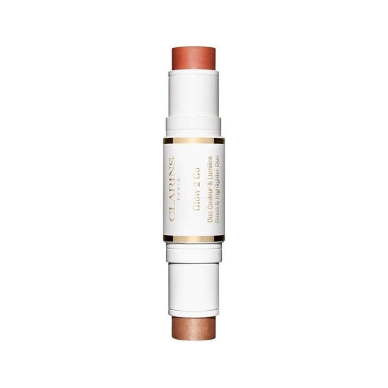 Clarins Glow 2 Go Blush and Highlighter - 02 Golden Peach