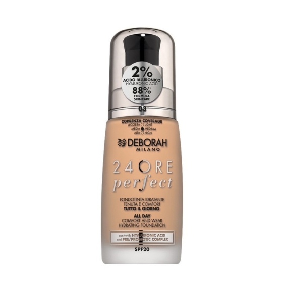 Deborah 24Ore Perfect Fondotinta Con Acido Ialuronico - 03 Caramel Beige