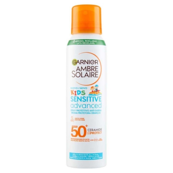 Garnier Ambre Solaire Kids Advanced Sensitive SPF50+ Spray Aerosol Anti-Sabbia 150 ml
