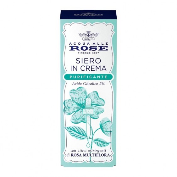 Acqua alle Rose Siero In Crema Purificante Acido Glicolico E Rosa Multiflora 30 ml