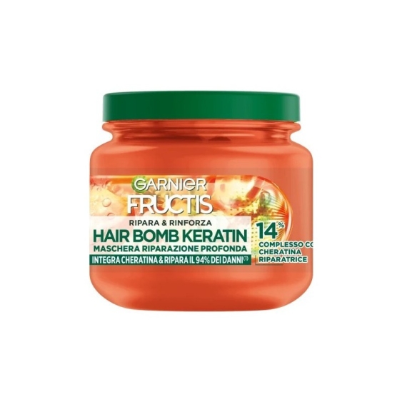 Garnier Fructis Ripara & Rinforza Hair Bomb Keratin Maschera Riparazione Profonda 320 ml