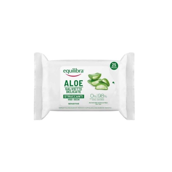 Equilibra Aloe Salviette Delicate Struccanti Viso-Occhi 25 pz