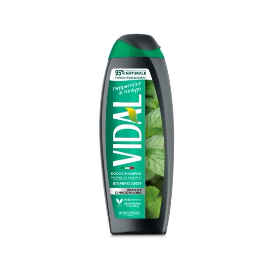 Vidal Peppermint & Ginkgo Docciaschiuma Rinfrescante Menta E Gingko Biloba 250 Ml