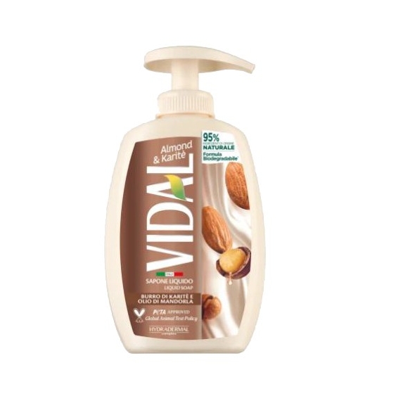 Vidal Almond & Karitè Sapone Liquido Burro Di Karitè E Olio Di Mandorla 300 Ml