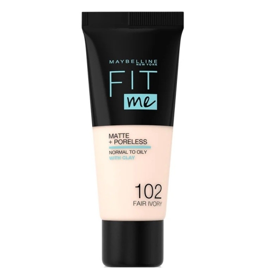 Maybelline Fit Me Matt + Poreless Fondotinta Liquido -102 Fair Ivory