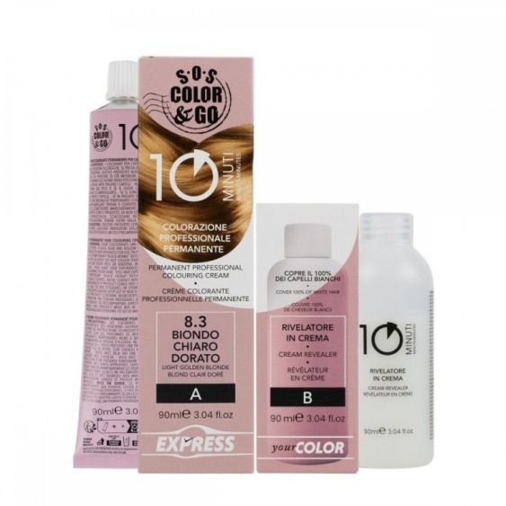 Alama Sos Color&Go Colorazione Permanente In 10 Minuti - 8.3 Biondo Chiaro Dorato