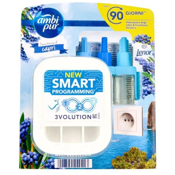 Ambi Pur Starter Kit 3Volution Diffusore Elettrico Con Ricarica - Fresca Brezza Di Capri