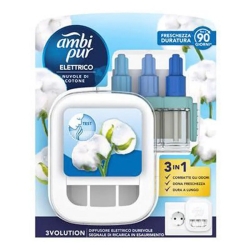 Ambi Pur Starter Kit 3Volution Diffusore Elettrico Con Ricarica - Nuvole Di Cotone
