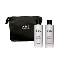 SEL Set Pulizia Viso - Latte Detergente 200 ml + Tonico Esfoliante 200 ml + Pochette