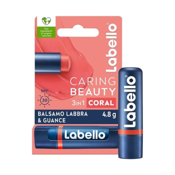 Labello Caring Beauty Balsamo Labbra & Guance SPF30 - Coral