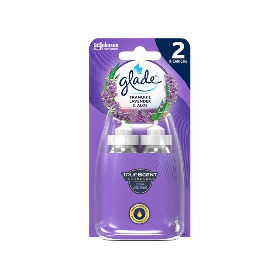Glade Tranquil Lavender & Aloe 2 Ricariche Per Profumatore D'Ambiente