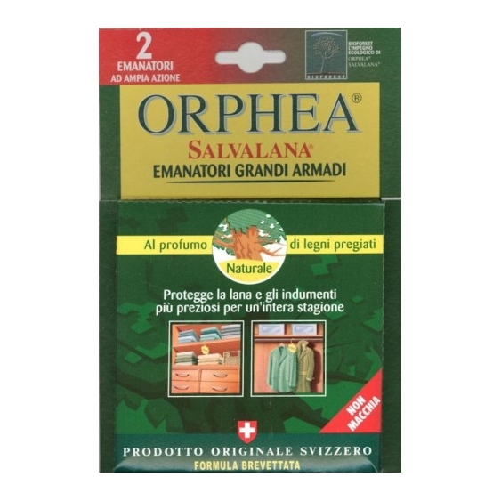 Orphea Salvalana Emanatore Per Grandi Armadi 2 Pezzi Al Profumo Di Legni Pregiati