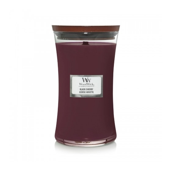 Woodwick Black Cherry Candela Profumata Clessidra Grande 609 G