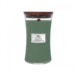 Woodwick Mint Leaves & Oak Candela Profumata Clessidra Grande 609 G