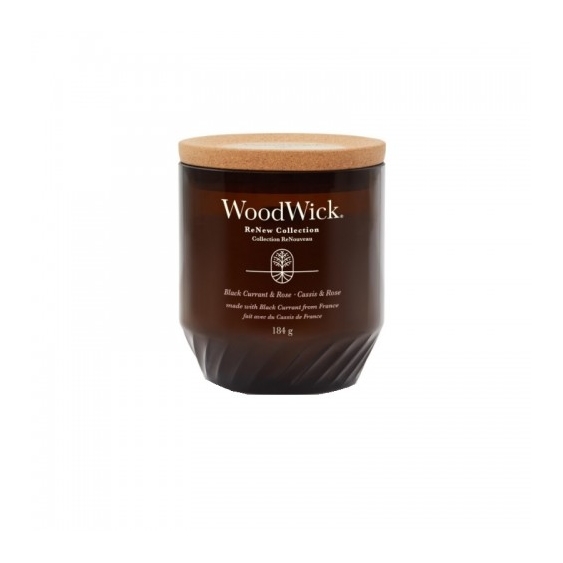 Woodwick Black Currant & Rose Candela Profumata Media 181 G