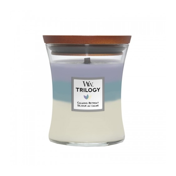 Woodwick Trilogy Calming Retreat Candela Profumata Media 275 G