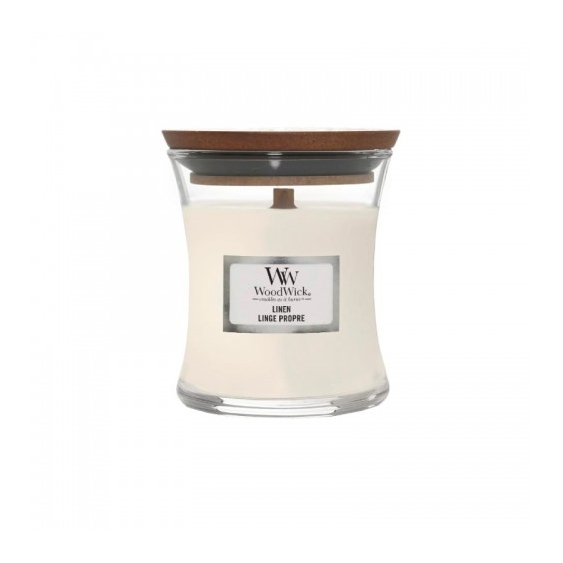 Woodwick Linen Candela Profumata Clessidra Small 85 G