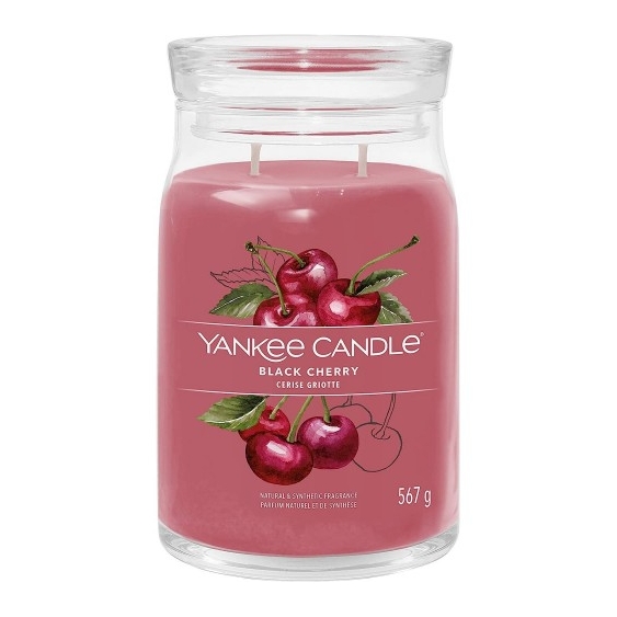 Yankee Candle Black Cherry Candela Signature Jar Profumata Grande