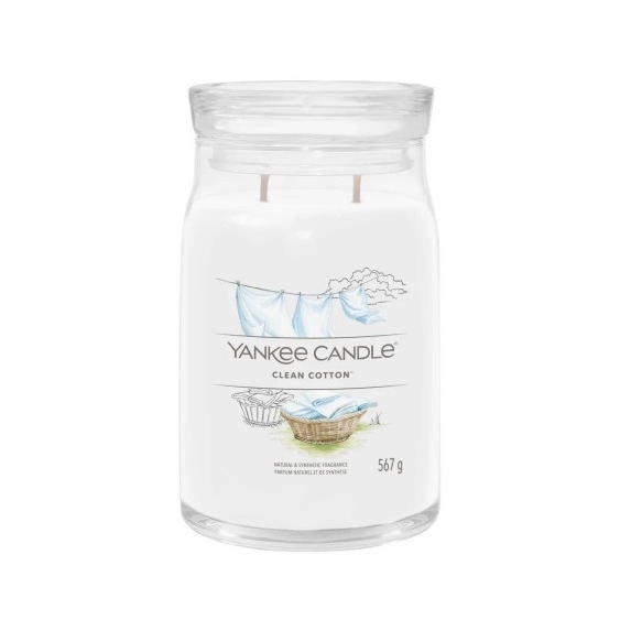 Yankee Candle Clean Cotton Candela Signature Jar Profumata Grande
