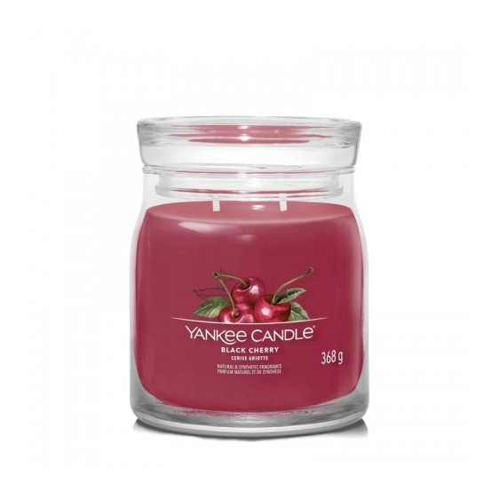 Yankee Candle Black Cherry Candela Signature Jar Profumata Media