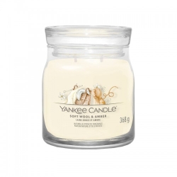 Yankee Candle Soft Wool & Amber Candela Profumata Signature Media 368 G