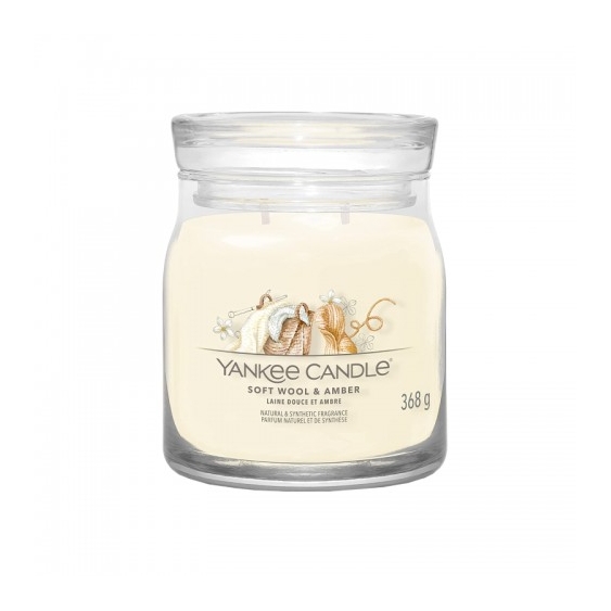 Yankee Candle Soft Wool & Amber Candela Profumata Signature Media 368 G