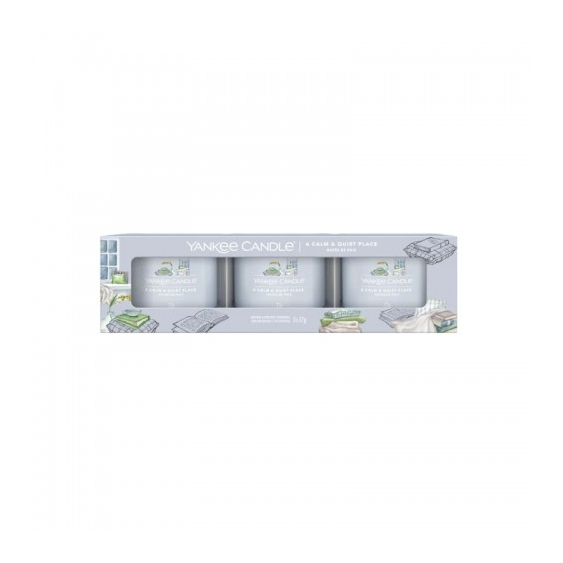 Yankee Candle A Calm & Quiet Place Set Da 3 Candele Votive In Vetro