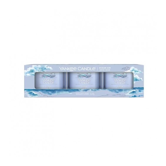 Yankee Candle Ocean Air 3 Candele Votive In Vetro