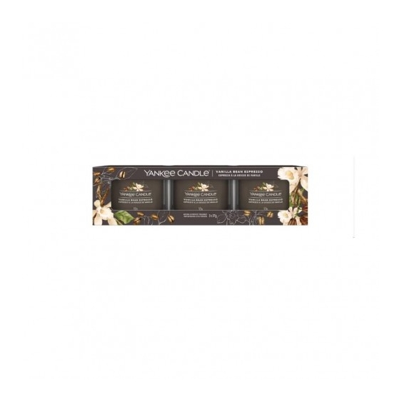 Yankee Candle Vanilla Bean Espresso 3 Candele Votive In Vetro