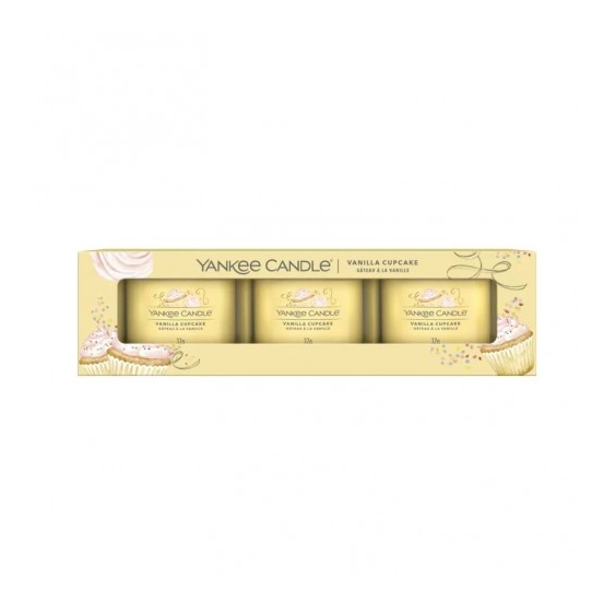 Yankee Candle Vanilla Cupcake 3 Candele Votive In Vetro