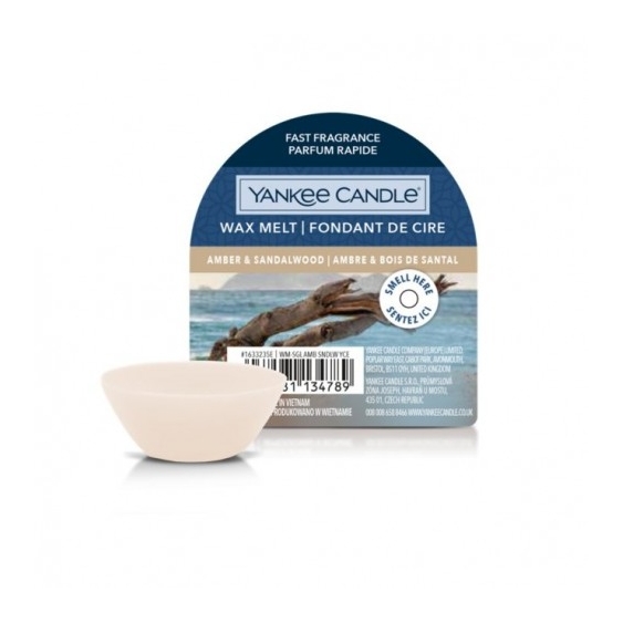 Yankee Candle Amber & Sandalwood Cera Profumata Da Fondere