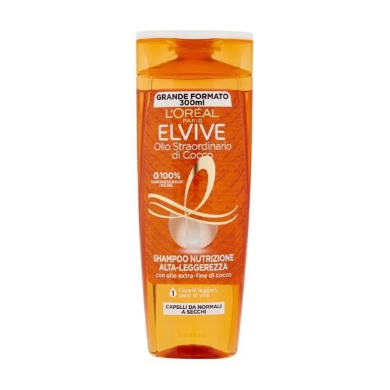 L'Oreal Paris Elvive Olio Straordinario di Cocco Shampoo Nutrizione Alta-Leggerezza 300 ml