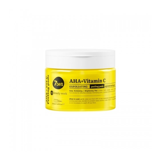7Days Aha + Vitamina C Exfoliating Peeling Pads 50 Dischetti Esfolianti