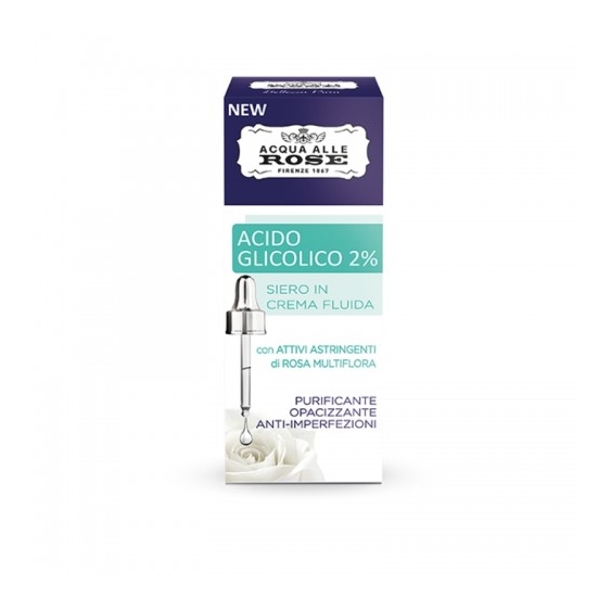 Acqua Alle Rose Acido Glicolico 2% Siero In Crema Fluida 30 Ml