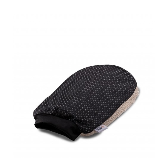 Isha Guanto Esfoliante In Cotone Filo D'Argento Nero