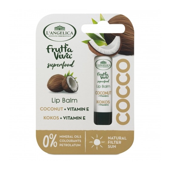 L'Angelica Frutta Viva Lip Balm Balsamo Labbra Al Cocco Con Vitamina E