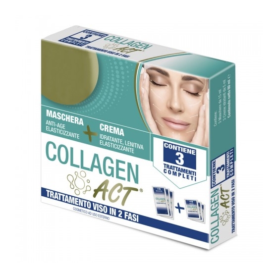 F & F Collagen Act 3 Trattamenti Viso In 2 Fasi, Maschera + Crema