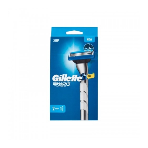 Gillette Mach3 Turbo 1 Rasoio + 2 Lamette